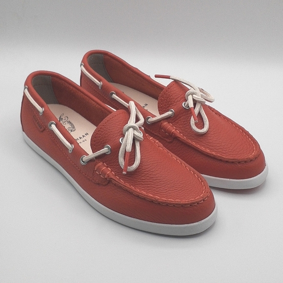 Cole Haan Leather Moccasin Bright Orange Size 7.5 - Picture 2 of 7